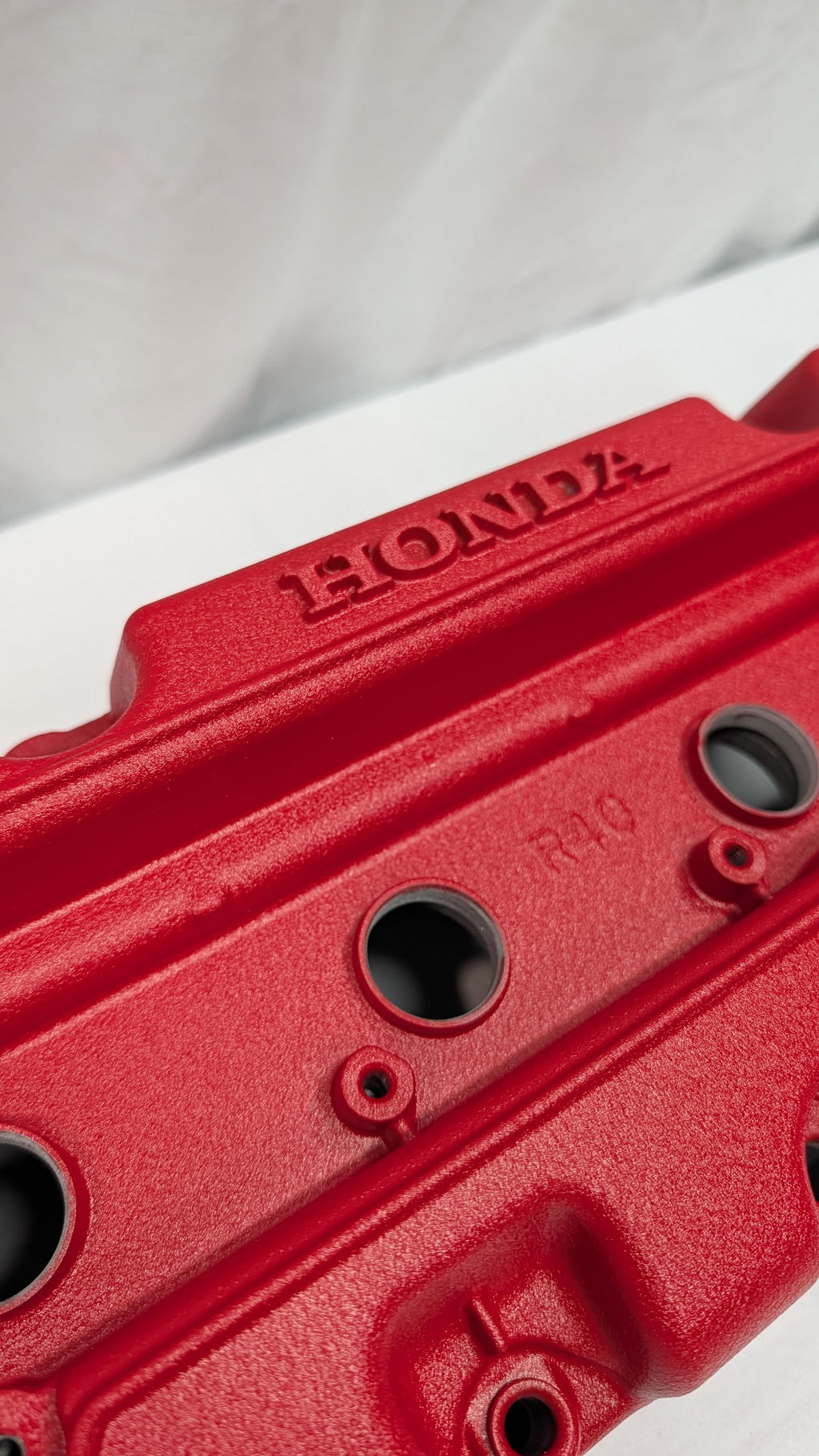 Custom Wrinkle Red K24Z / R40 Valve Cover with Welded -10AN Bungs