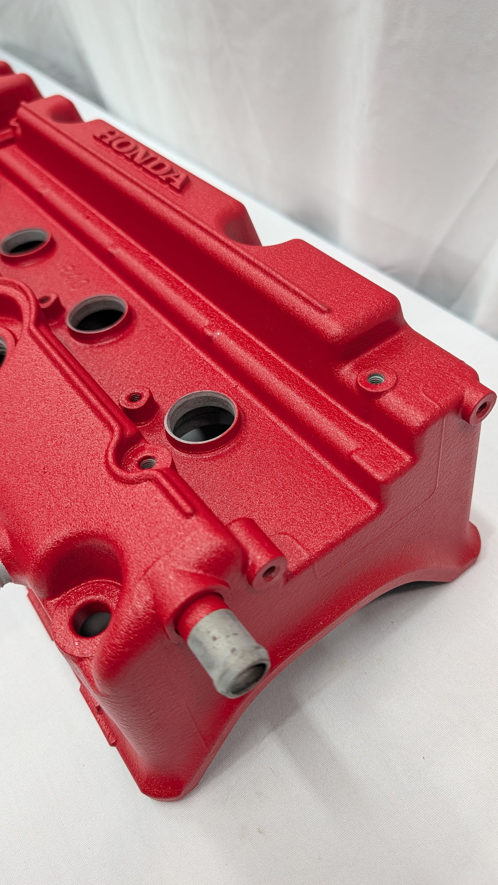 Custom Wrinkle Red K24Z / R40 Valve Cover with Welded -10AN Bungs