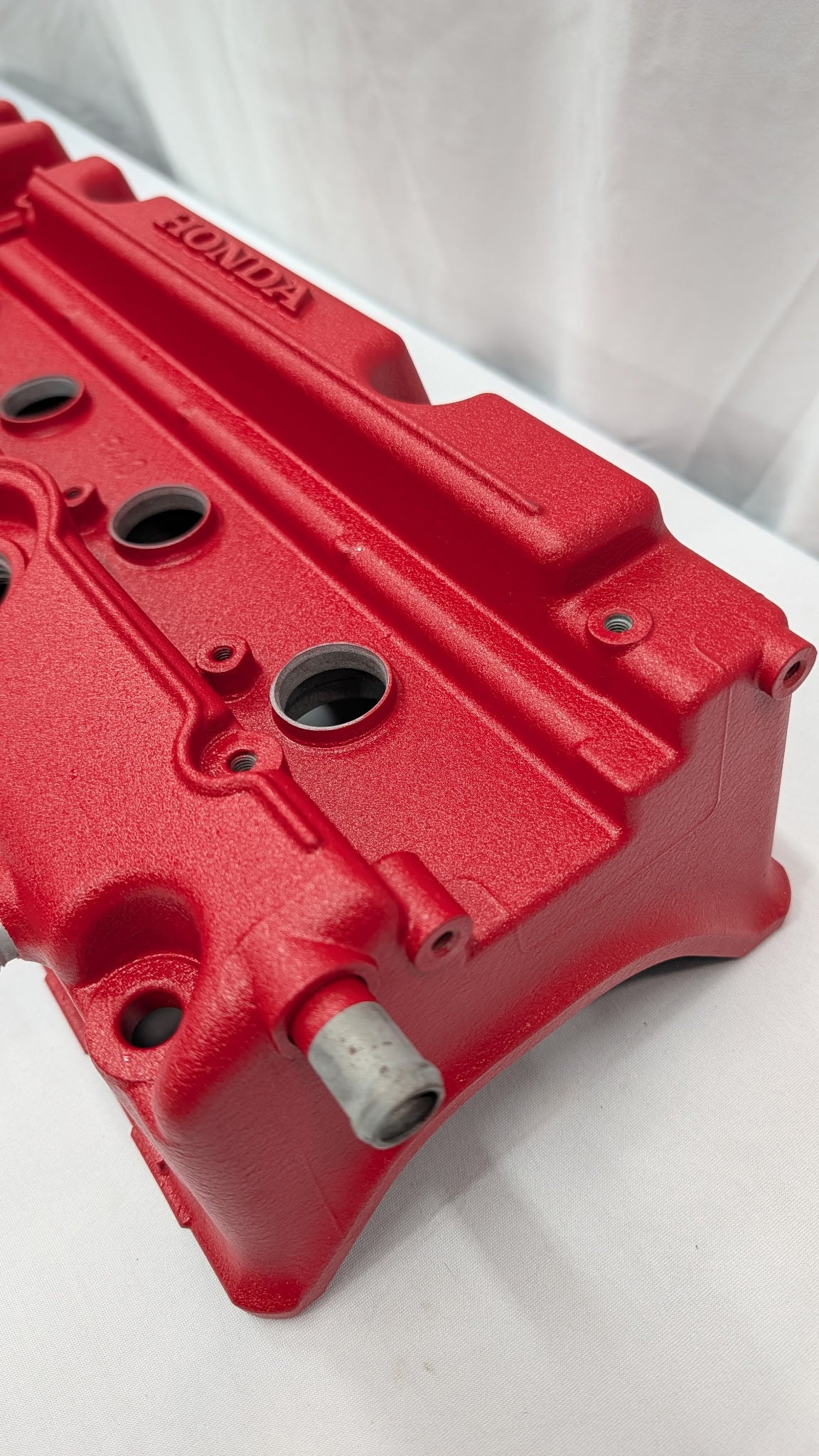 Custom Wrinkle Red K24Z / R40 Valve Cover with Welded -10AN Bungs