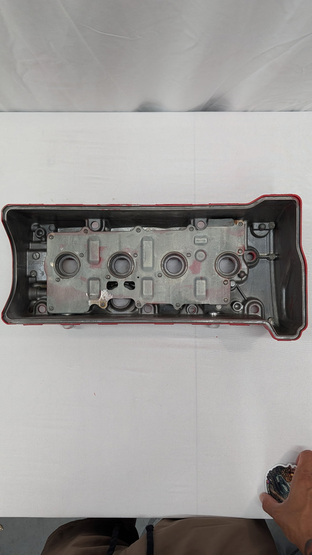 Custom Wrinkle Red K24Z / R40 Valve Cover with Welded -10AN Bungs